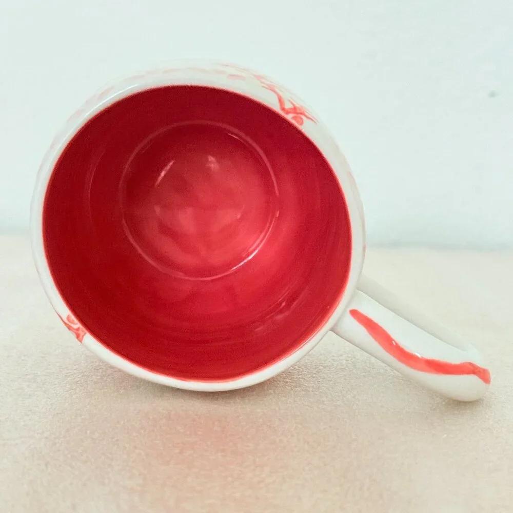 🪸Anthropologie🪸Vintage Agata Mug Handpainted Glazed Coffee Mug/Tea Cup 12 oz